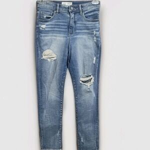 BKE Distressed Mom Jeans Size 26 x 28 High Rise Medium Wash Ripped Stretch